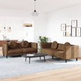 thumbnail image 1 of vidaXL 2 Piece Sofa Set with Pillows Brown Velvet Indoor, 1 of 5