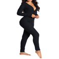 thumbnail image 3 of Women Butt Flap Pajamas Button-Down Front Buttoned Flap Adults Jumpsuit One Piece Sleepwear, 3 of 3