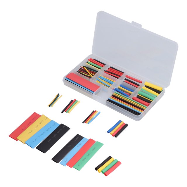 Heat Shrink Tubing Kit, 164Pcs Electric Connection Tubes 2:1 Shrinking Ratio High Temperature Resistance For Daily Maintenance For Cables Bundling