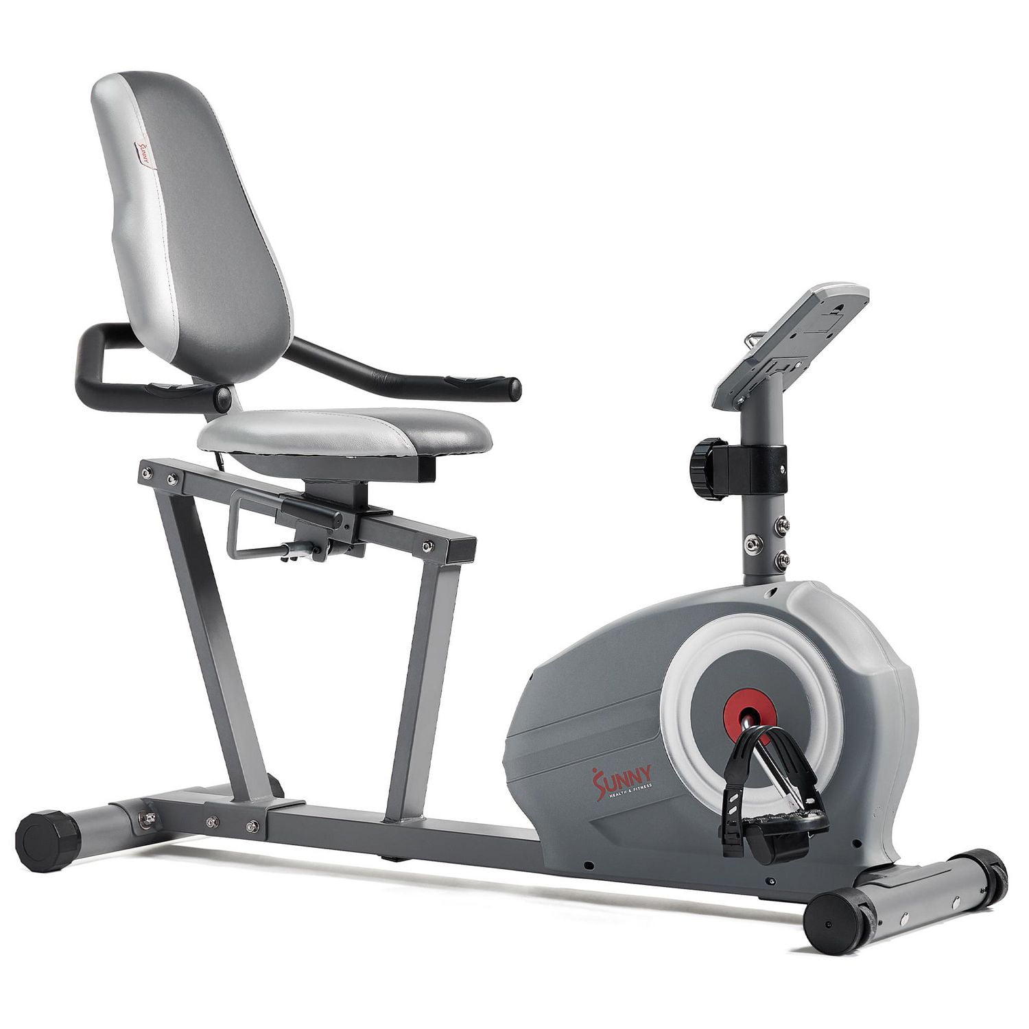 Sunny Health & Fitness Essentials Series Magnetic Smart Recumbent Bike with Exclusive SunnyFit® App Enhanced Bluetooth Connectivity - SF-RB422003