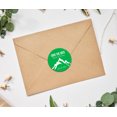 thumbnail image 2 of Darling Souvenir Round 45 Pcs Snowy Mountain Save The Date Stickers Personalized Bride Groom Names And Date Envelope Seals - Green, 2 of 4