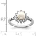 thumbnail image 2 of 925 Sterling Silver Rhodium Plated Cubic Zirconia and Freshwater Cultured Pearl Ring, 2 of 2