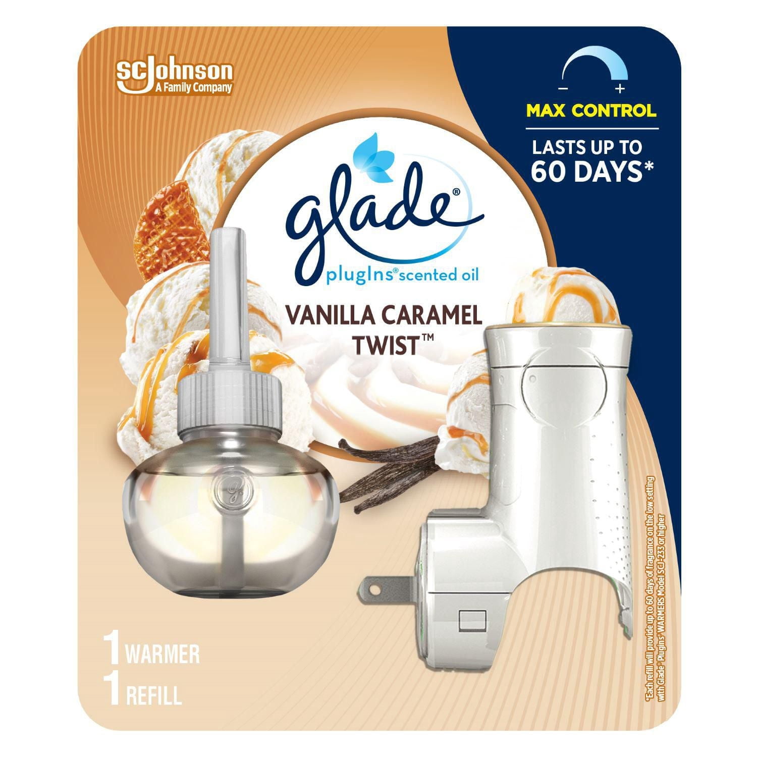 EOLIE ゴブレット 250ml ゴールド Glade Plugins® Air Freshener Oil Refill, Vanilla Caramel Twist