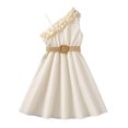 thumbnail image 1 of 2025 Girls Dresses Children Dress Spring Summer Girls Dresses Size 1-12 Strap Ruffles Solid Color Dresses 18-24 Months Princess Girls Casual Dress Teen Girls with, 1 of 4