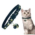 thumbnail image 1 of Breakaway Cat Collar,Cat Collars with Bell Moons Stars,Adjustable Cute Kitty Collars Safety Buckle Kitten Collar,Soft Polyester for Small Cats & Dogs,Cute Printed Collar with Charm Pendant, 1 of 4