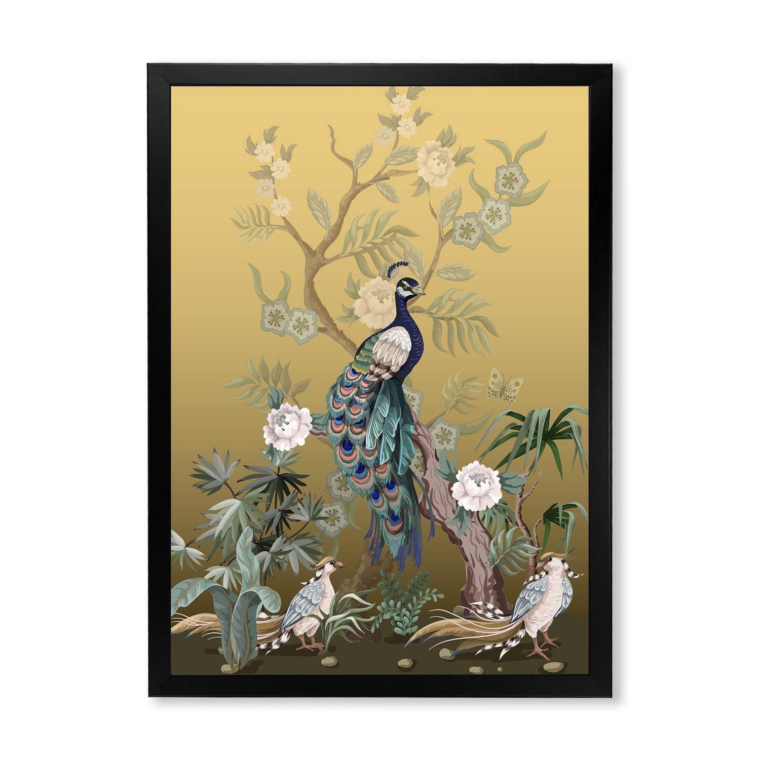 Designart Chinoiserie Aux Oiseaux Et Pivoines VI Art mural encadr