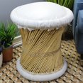 thumbnail image 4 of Natural Geo Tabouret d'Appoint en Moray - Similicuir Blanc, 4 of 5