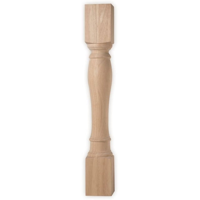 BingLTD - 35 1/2" Tall Turned/Round Unfinished Rubberwood Post - 1 PC (K535)