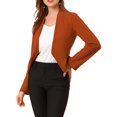 thumbnail image 1 of INSPIRE CHIC Veste Blazer Courte Sans Col pour Femme, de Travail/bureau/affaires Décontracté, 1 of 6