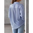 thumbnail image 3 of Women's Striped Button Down Blouses Casual Long Sleeve Shirts, 3 of 6