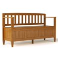 thumbnail image 1 of Simpli Home Brooklyn Solid Wood Entryway Storage Bench in Light Golden Brown, 1 of 8