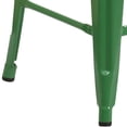thumbnail image 3 of 24'' High Backless Green Metal Indoor-Outdoor Counter Height Stool with Square Seat, 3 of 9