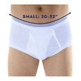 thumbnail image 5 of 3-Pack Men's White Classic Regular Absorbency Washable Reusable Incontinence Briefs Small, 5 of 5