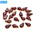 thumbnail image 3 of Unique Bargains 20Pack Teardrop Sew on Rhinestone - 8x5mm Glass Teardrop Crystal Rhinestones in Gold Prong Setting (Brown Purple), 3 of 7