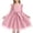 Pink, variant on Tauxra Long Summer Dress with Sleeves and Round Neck, Princess Party Dress for Women, Solid Color Mesh Long Sleeve Dress for Special Occasion