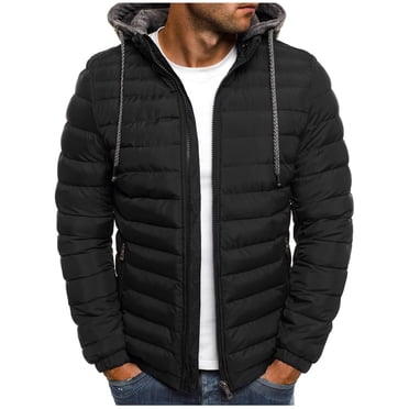 Pisexur Manteau d'Hiver à Capuche pour Homme, Doudoune Chaude, Manteau en Coton Épaissi avec Capuche Amovible