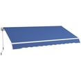 thumbnail image 1 of Outsunny Auvent Rétractable Abri Pare-Soleil Manuel Bleu Foncé, 1 of 10