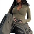 thumbnail image 1 of Women's Sports Jackets Yoga Jackets with Zippers Short Sports Slim Tops Green M, 1 of 7