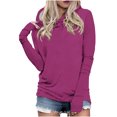 thumbnail image 1 of Timegard Womens Hoodies Plus Size Long Sleeve Thumb Hole Pullover Fall Casual Solid Color Comfy Tops, 1 of 5