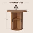 thumbnail image 3 of Hawsaiy Table à Manger Ronde de 31,5 Pouces pour 2 avec Base de Rangement à Porte Coulissante, Dessus en Bois Imperméable et Résistant aux Rayures Gain de Place, Table de Cuisine Style Ferme Moderne, Noyer, 3 of 8