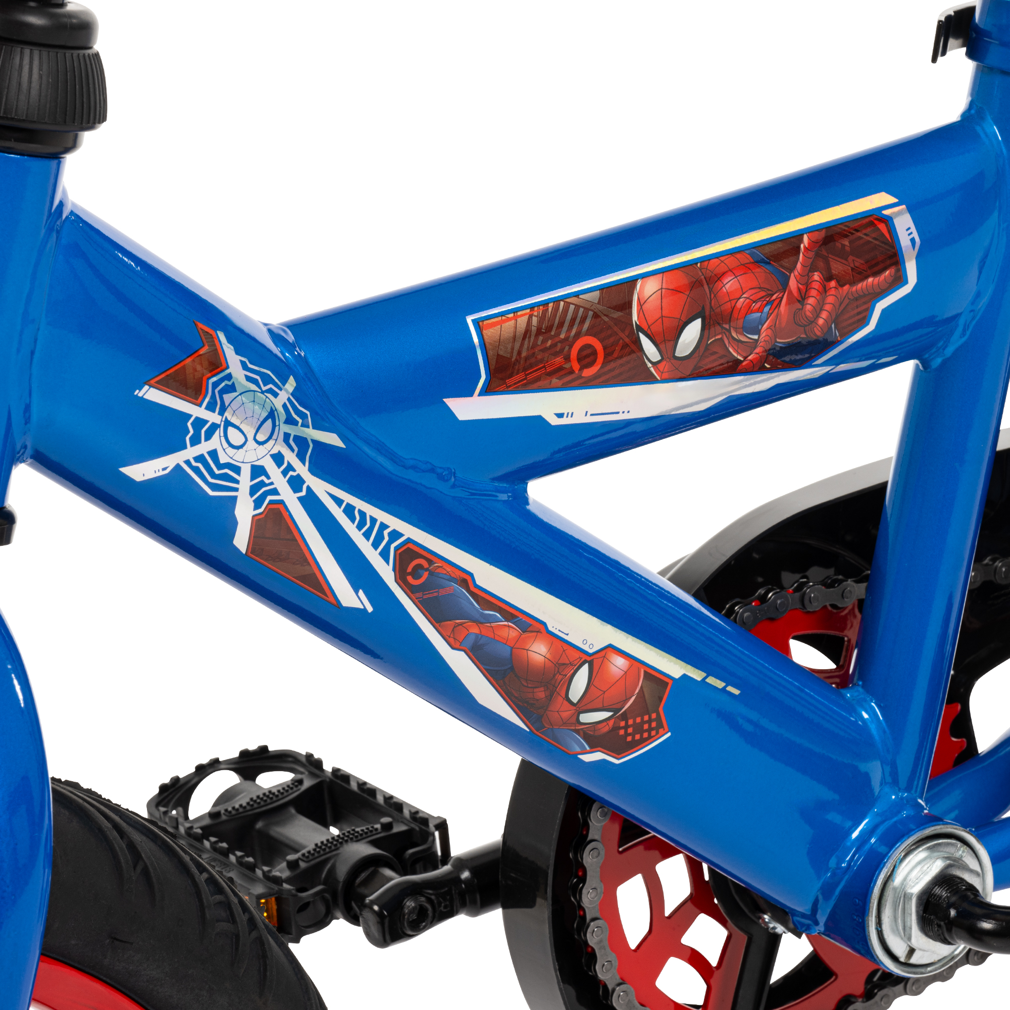 Huffy 16-inch Spider-Man Bike for Boys with Training Wheels, Blue/Red