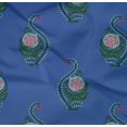 thumbnail image 4 of oneOone Coton Bio Popeline Sergé Feuilles & Motif Floral Imprimé BTY 42 Pouces de Large, 4 of 4