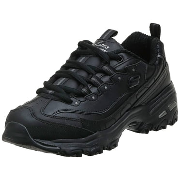 Skechers Sport pour Femmes D'Lites à Lacets en Mousse Mémoire, Noir/rose, 8,5 M US