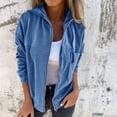 thumbnail image 2 of Posijego Veste de Mode pour Femmes Automne Hiver Tendance à Manches Longues avec Capuche et Poches, 2 of 6