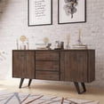 thumbnail image 2 of Simpli Home Lowry 60 Pouces Buffet en Bois Massif de Style Rustique Brun Naturel Vieilli, 2 of 7