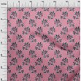 thumbnail image 2 of oneOone Organic Cotton Poplin Twill Fabric Leaves & Floral Block Printed Fabric 1 Yard 42 Inch Wide, 2 of 4