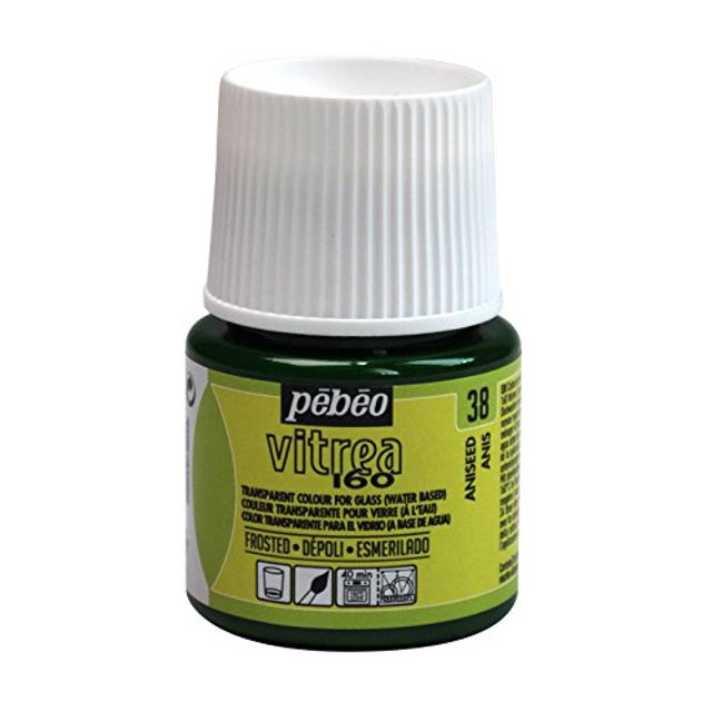 Pebeo Vitrea 160, Frosted Glass Paint, 45 ml Bottle - Aniseed