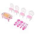 thumbnail image 2 of Table à Manger de Maison de Poupée Chaises 1:16 Plastique Haute Simulation Table Miniature Chaises pour Décoration DIY, 2 of 8