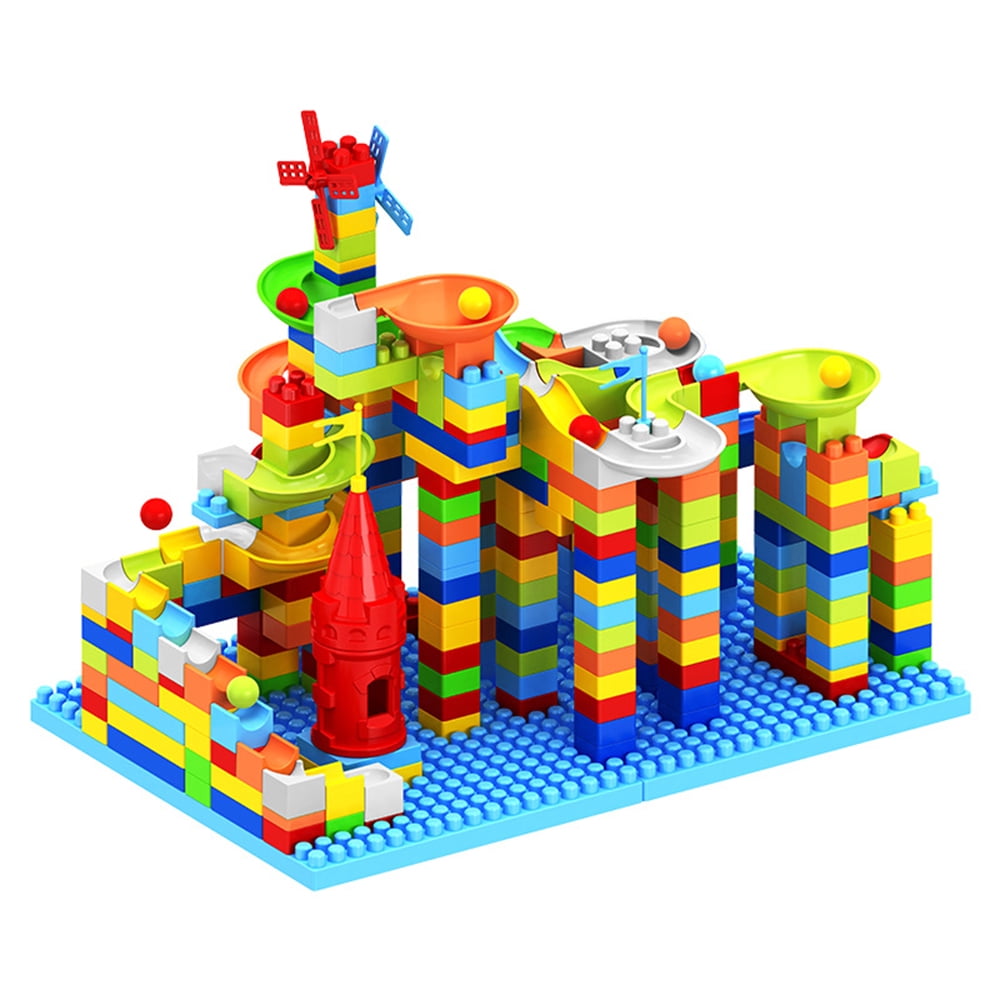 Classic-Colored Big Building Blocks for Toddlers 2+, Safe Building Blocks Gift with Wooden Board and Instruction Manual, Large Building Blocks Set for Develop Imagination and
