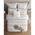 thumbnail image 4 of Beco Home Pom Pom Stripe 3 Piece Reversible Comforter Set, 4 of 7