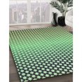 thumbnail image 3 of Ahgly Tapis Rond Lavable en Machine Intérieur Transitionnel Vert Clair, 3 Pieds Rond, 3 of 7