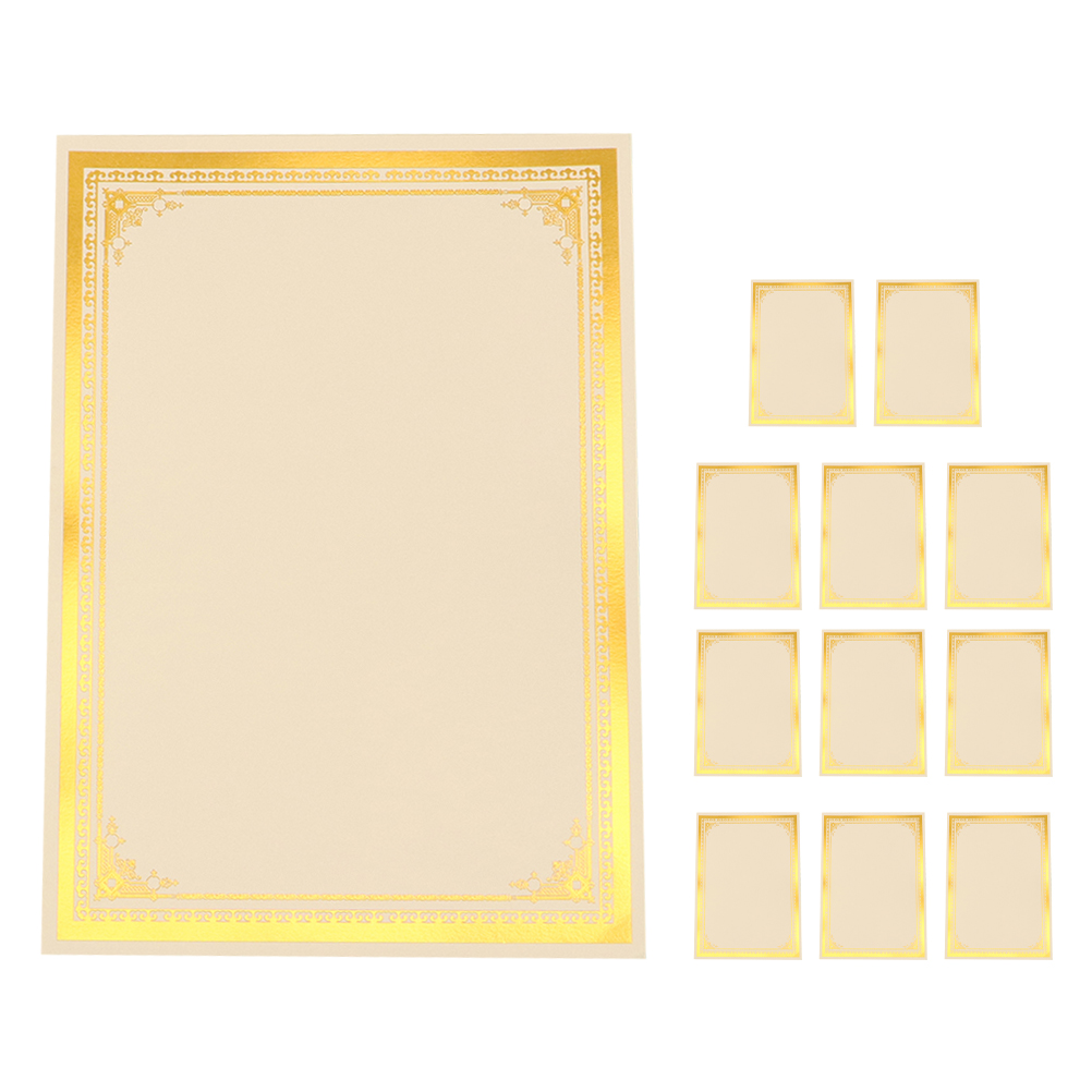 BESTYASH 12 Sheets Authorization Letters Paper Golden Writable Standard A4 Volunteers