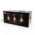 thumbnail image 4 of 3-Light Matte Black Vanity Light with Clear Glass Shades, 4 of 7