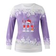 thumbnail image 3 of Chandail en Molleton de Noël pour Femmes, T-shirt d'Hiver Imprimé Ample, Blouse à Manches Longues, Col Rond, Hauts Décontractés, Chandails en Molleton pour Femmes en Liquidation, 3 of 3