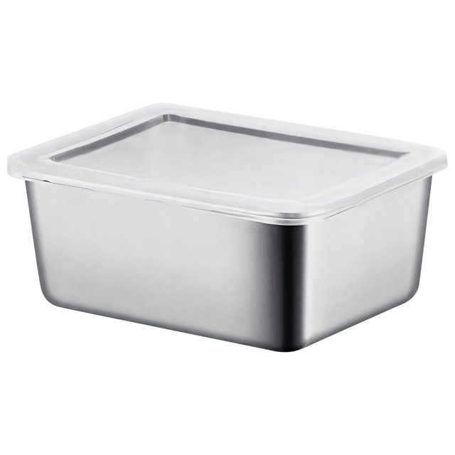 Stainless Steel Food Container with Lid, 5.3x4.1x2.2 inch Stackable Meal Prep Bento Box, Leakproof Airtight Storage for Fridge, Oven-Safe Portion Control Lunch Box