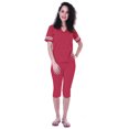 thumbnail image 1 of Moomaya Ensemble de Nuit Uni pour Femmes avec Capri en Coton Tenue de Nuit 2 Pcs Chemises de Nuit-7gx, 1 of 6