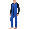 thumbnail image 1 of Wangsaura Men One-piece Pajama, Long Sleeve Nightdress, 1 of 9