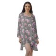 thumbnail image 1 of Moomaya Robes Décontractées Femmes Rayonne Robe Mini à Manches Longues pour Femmes, 1 of 4