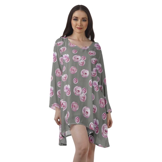 Moomaya Robes Décontractées Femmes Rayonne Robe Mini à Manches Longues pour Femmes