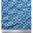 thumbnail image 1 of Soimoi Modal Satin Fabric Circle & Airplane Transport Print Fabric by The Yard 42 Inch Wide, 1 of 3
