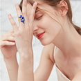 thumbnail image 2 of Bradem Rings Clearance! Fashion Crystal Ring Square Zircon Ring Exaggerated Large Spring Spiral Ring, Blue, One Size Lady Ring Clearance Sale, 1X Ring, 2 of 4
