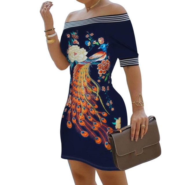Short Dress Off Shoulder Skin-friendly Polyester Vintage Bodycon Midi Party Cocktail Dress for Prom