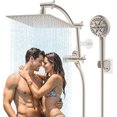 thumbnail image 1 of All Metal ‘‘ Dual Filte Rainfall Shower Head Combo High Pressure Handheld Shower Head ‘‘ Adjustable Arc Extension Arm Stage Shower Filter Spray ‘‘ Hose Oil Rubbed Bro, 1 of 9
