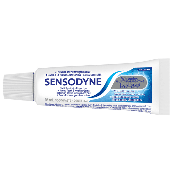 Sensodyne Dentifrice Blanchissant & Antitartre pour Dents Sensibles - Format Voyage