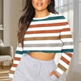 thumbnail image 2 of WRKEKC T-Shirts à Manches Longues pour Femmes, Hauts d'Été pour Femmes, T-Shirt Blouse Chandail à Manches Longues à Col Rond Imprimé à Carreaux Décontracté Tendance pour Femmes, 2 of 6