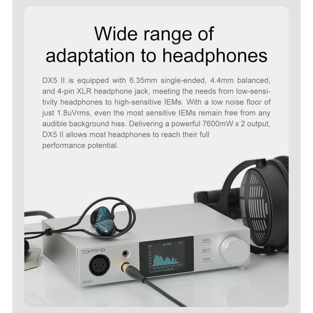 Topping DX5II 2-Channel Headphone Amplifier,Fully Balanced DAC